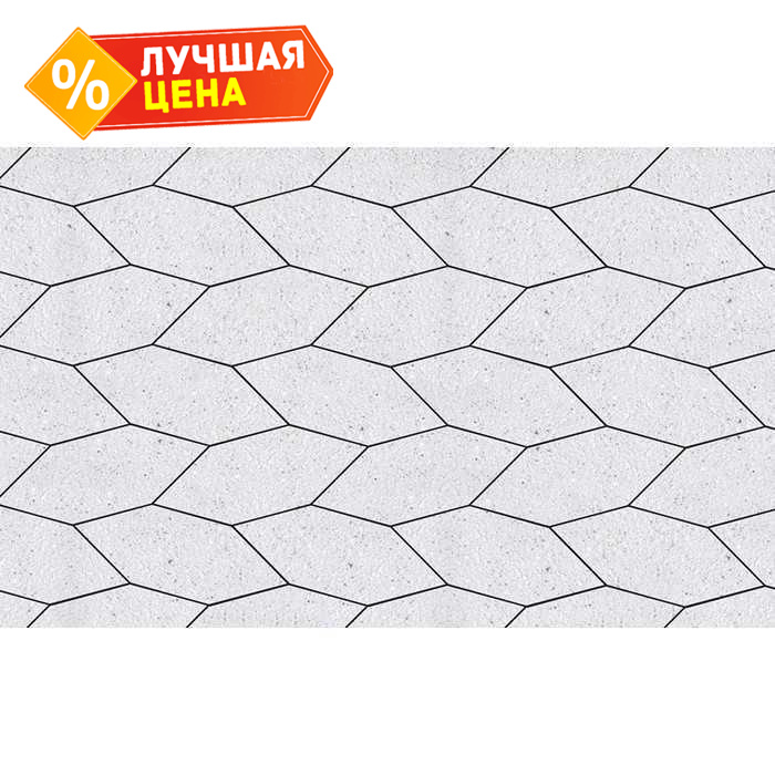 Плитка тротуарная Скошенный шестиугольник Б.1.ШГ.6, Стоунмикс Белый