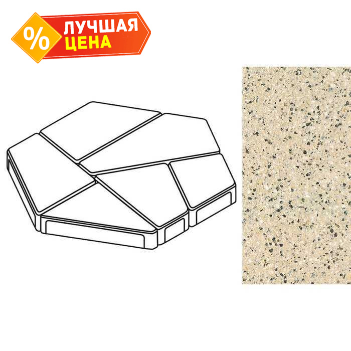 Плита тротуарная Готика Granite FERRO, полигональ, Жельтау, 893x780x80 мм