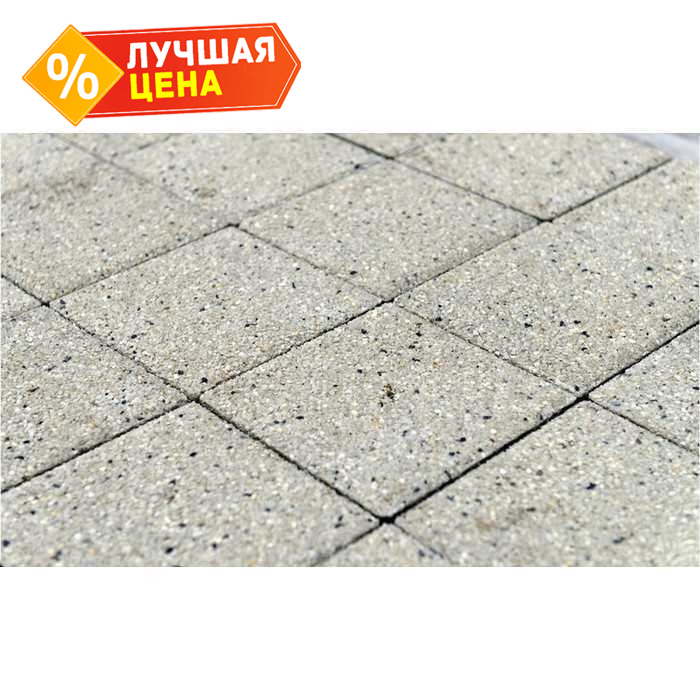 Плитка тротуарная BRAER Лувр Гранит белый, 200x200x60 мм